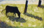 Georges Seurat Vache noire dans un Pre Spain oil painting artist
